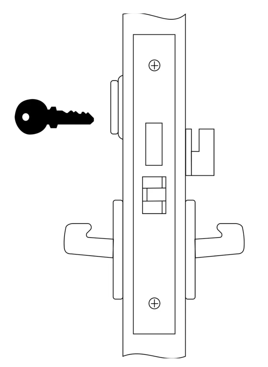 Accentra 8822FL Dormitory or Exit Mortise Lock Body For Lever