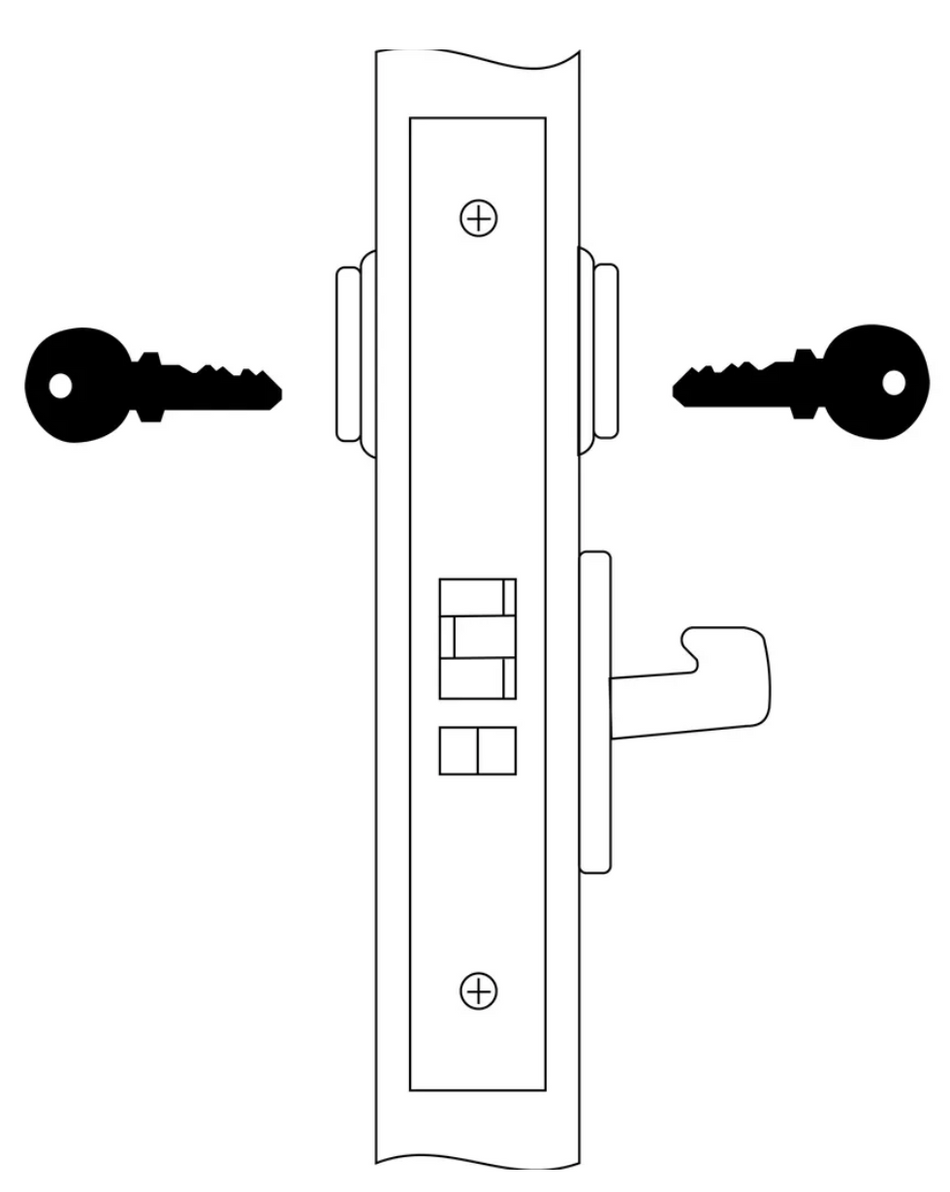Accentra 8834-2FL All-purpose Mortise Lock Body For Lever