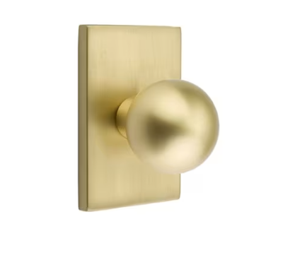 Emtek Orb Knob with Modern Rectangular Rosette