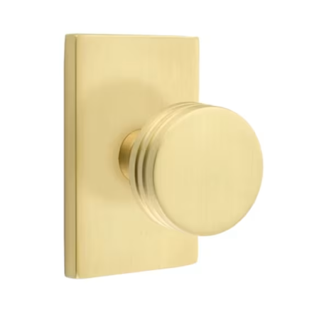 Emtek Bern Knob with Modern Rectangular Rosette