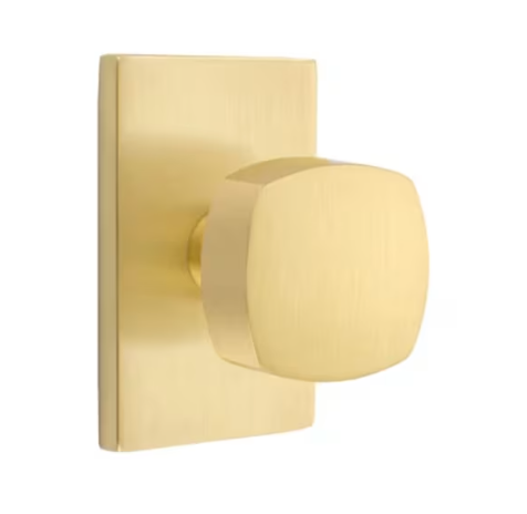 Emtek Freestone Knob with Modern Rectangular Rosette