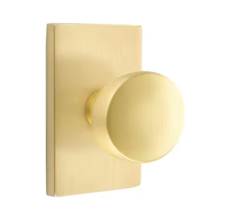 Emtek Laurent Knob with Modern Rectangular Rosette