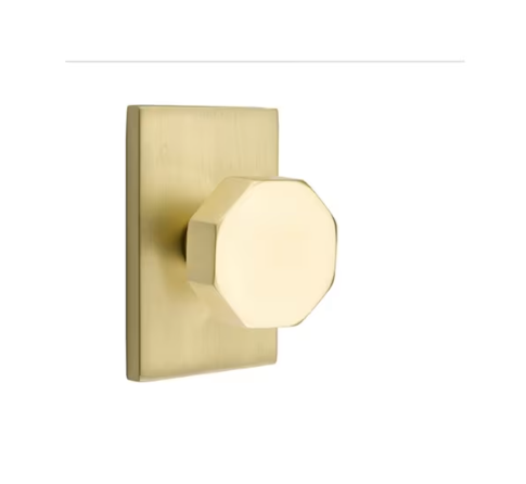 Emtek Octagon Knob with Modern Rectangular Rosette