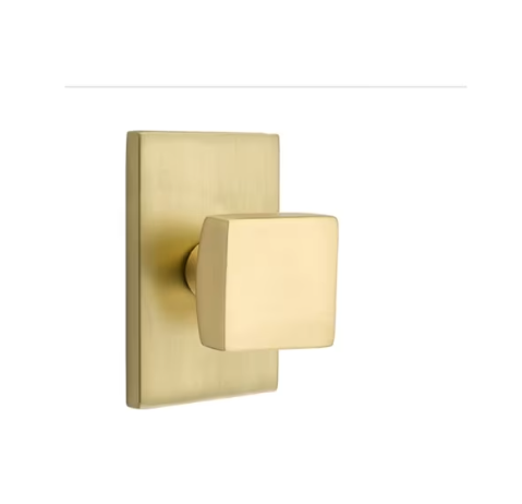 Emtek Square Knob with Modern Rectangular Rosette
