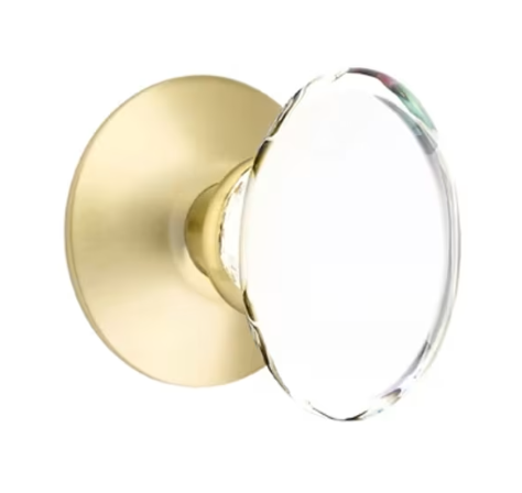 Emtek Hampton Glass Knob with Modern Rosette