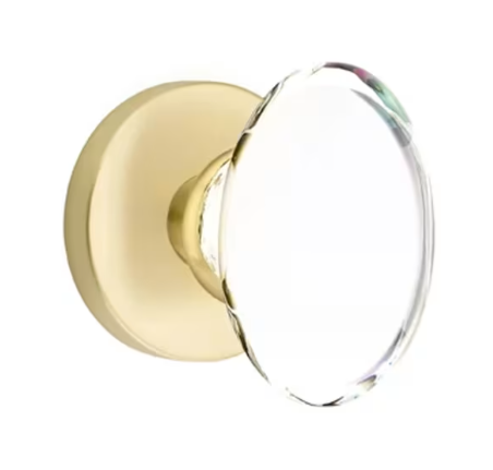 Emtek Hampton Glass Knob with Disk Rosette