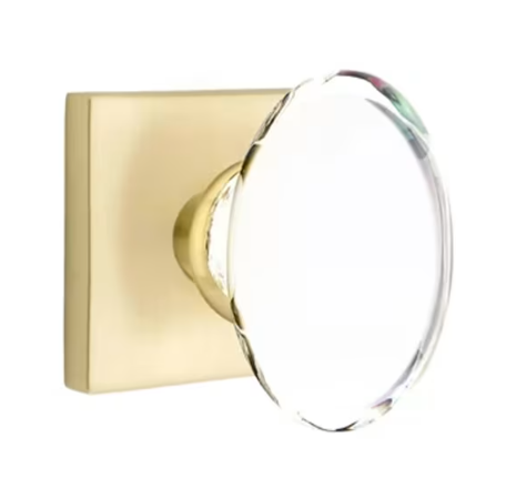 Emtek Hampton Glass Knob with Square Rosette