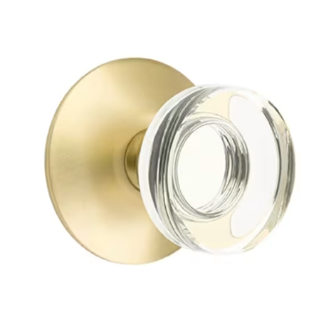 Emtek Modern Disc Glass Knob with Modern Rosette