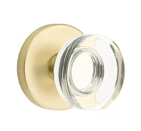 Emtek Modern Disc Glass Knob with Disk Rosette