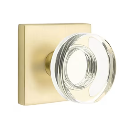 Emtek Modern Disc Glass Knob with Square Rosette