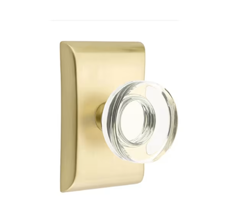 Emtek Modern Disc Glass Knob with Neos Rosette