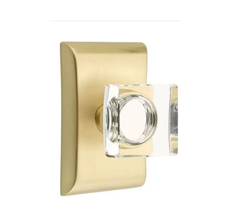 Emtek Modern Square Glass Knob with Neos Rosette