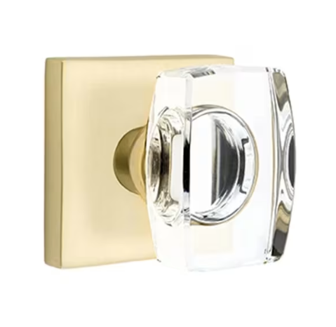 Emtek Windsor Glass Knob with Square Rosette