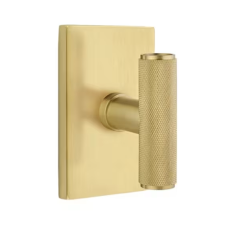 Emtek The Ace Knurled Knob with Modern Rectangular Rosette