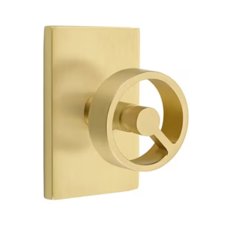 Emtek Spoke Knob with Modern Rectangular Rosette