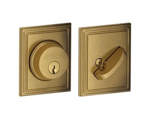 Schlage Single Cylinder Grade 1 Deadbolt with Decorative Addison Rose