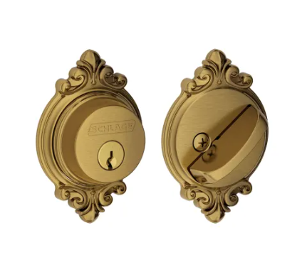 Schlage Single Cylinder Grade 1 Deadbolt with Decorative Brookshire Rose