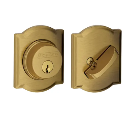 Schlage Single Cylinder Keyed Entry Grade 1 Deadbolt with Decorative Camelot Rose - B-Series