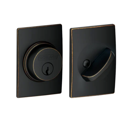 Schlage Single Cylinder Keyed Entry Grade 1 Deadbolt with Decorative Century Rose from the B-Series