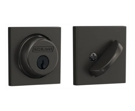 Schlage Single Cylinder Keyed Entry Grade 1 Deadbolt with Decorative Collins Rose from the B-Series
