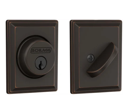 Schlage Single Cylinder Keyed Entry Grade 1 Deadbolt with Decorative Grandville Rose from the B-Series