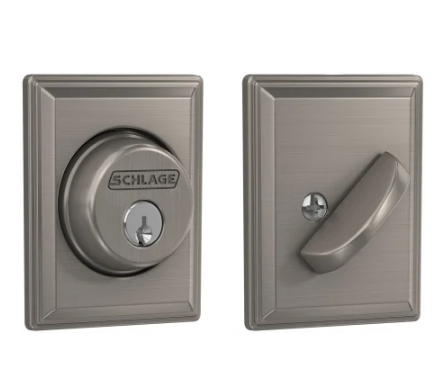 Schlage Single Cylinder Keyed Entry Grade 1 Deadbolt with Decorative Grandville Rose from the B-Series