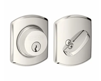 Schlage Cylinder Keyed Entry Deadbolt with Decorative Greenwich Rose