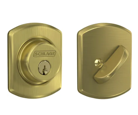 Schlage Cylinder Keyed Entry Deadbolt with Decorative Greenwich Rose