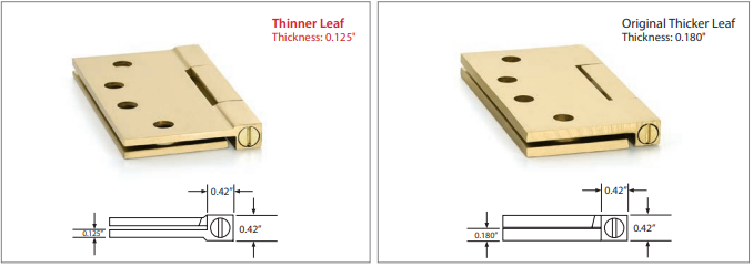 Emtek Square Barrel Heavy Duty Solid Brass Hinge Pair (2 Hinges)