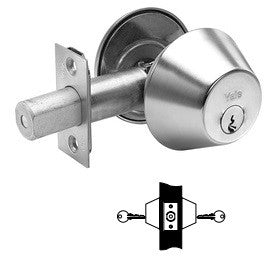 Yale D121 & D122 Cylinder x Cylinder Deadbolt 626 Finish - Barzellock.com