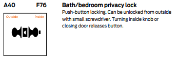 Schlage A40 Bath/Bedroom Privacy Lock - Grade 2 Cylindrical Non-Keyed Knob Lock