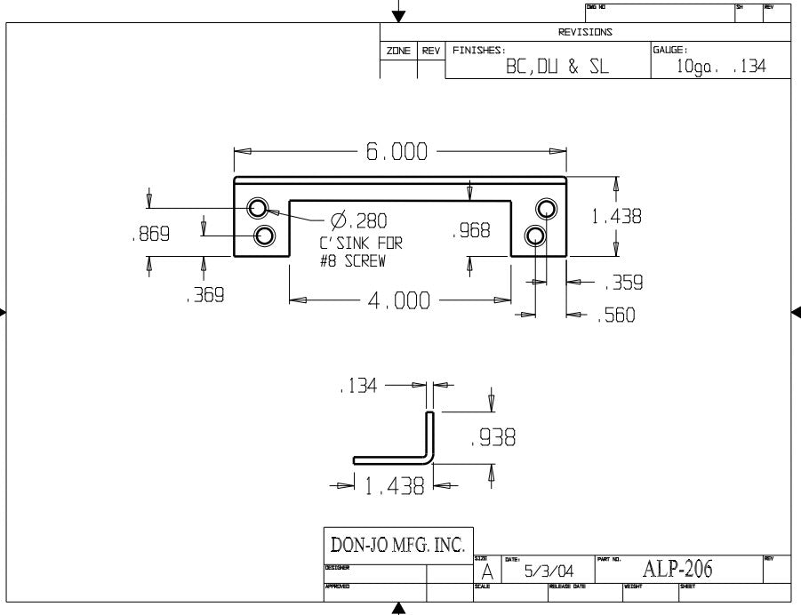 Don-Jo ALP 206 Angle Type for Outswing Doors