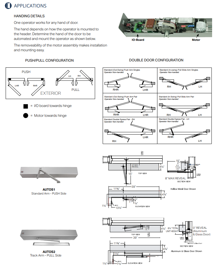 SDC AUTOP Low Energy Swing Door Operator for Double Door – Barzel Lock