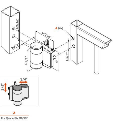 Locinox DINO 2-way Adjustable Double Bearing Hinge
