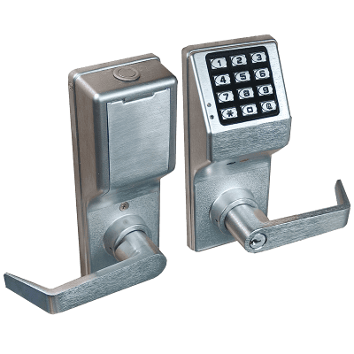 Alarm Lock DL4100 Locks with Privacy/Lock Down Pushbutton on Inner Door