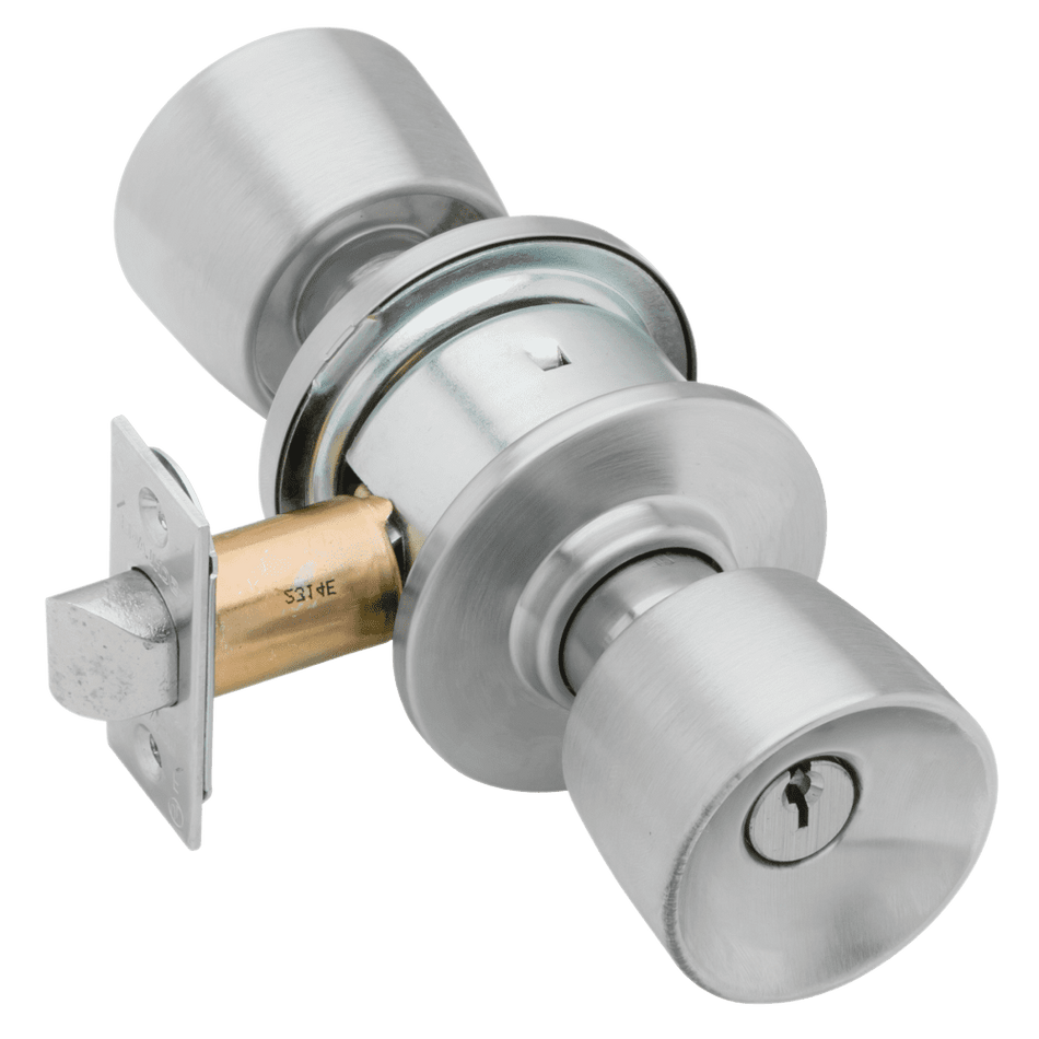 Schlage A53 with XA11-297 Entrance Lock with Restoring Slide - Grade 2 Cylindrical Keyed Knob Lock