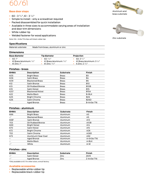 Ives - 60 3-3/4" Projection Aluminum