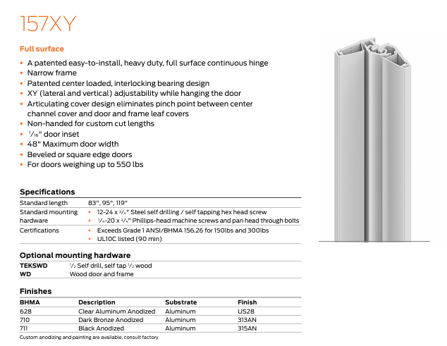 Ives - 157XY Full Surface Hinge