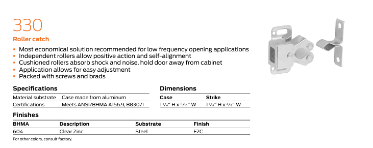 Ives - 330 Double Roller Catch