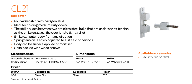 Ives - CL21 4-Way Ball Catch