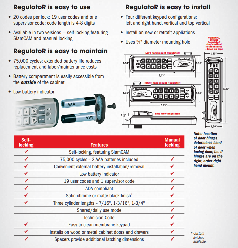 CompX RegulatoR manual 1-3/16″ REG-M-V-3 / REG-M-R-3 / REG-M-L-3